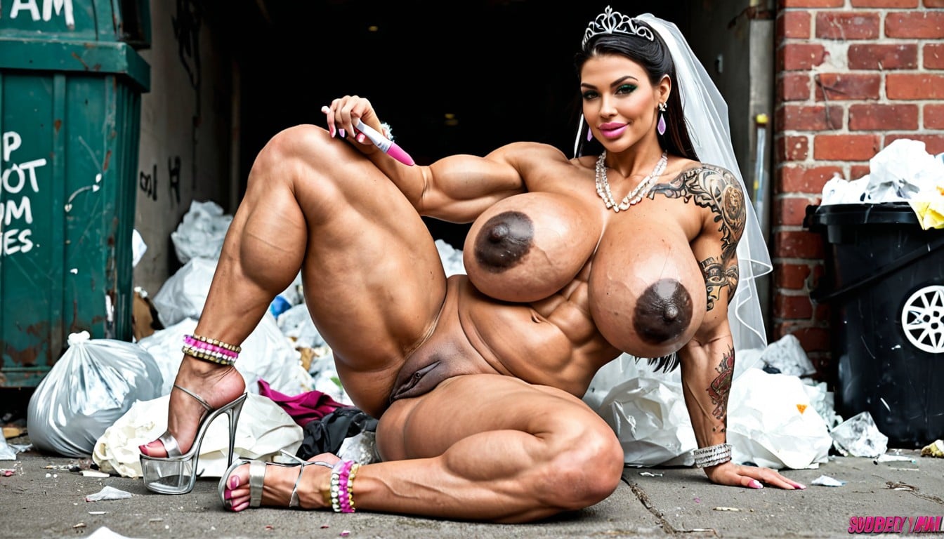 Extremely Wide Hips, Gigantic Bumpy Black Areolas, Dark Brown Skin AI Porn