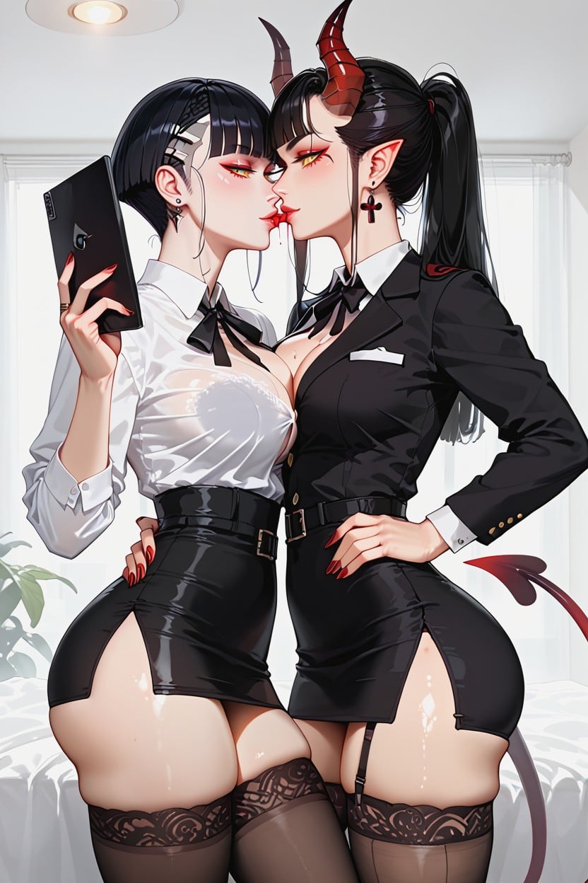 Ultra-detailed Textures, Stiletto Heels, High Cheekbones Sharp As Knives Hentai AI Porn