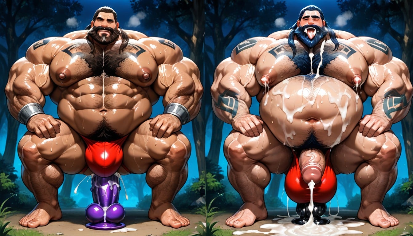 Nipple Play, Thick Dildo, Thick Thighs AI Gay Porn
