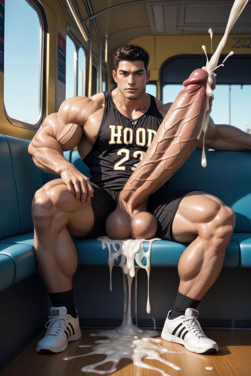 Ball Tuft, Cum On Clothes, Reclining AI Gay Porn