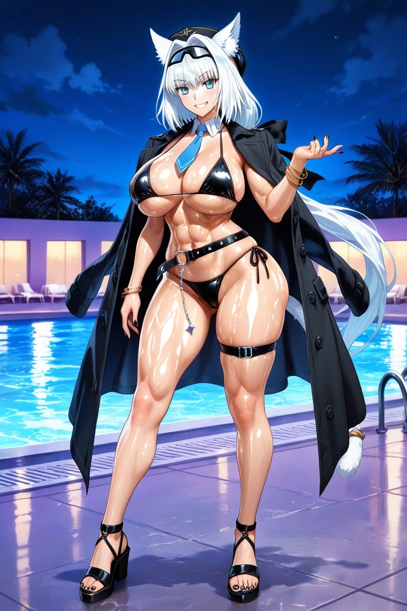 Full Body, Black Sandals, Bangle Hentai IA