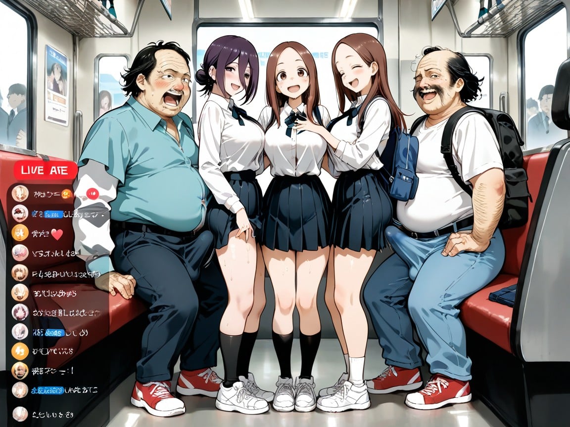 She Is Standing, Motion Line, White Sleeve Button-up Shirt AI Porn