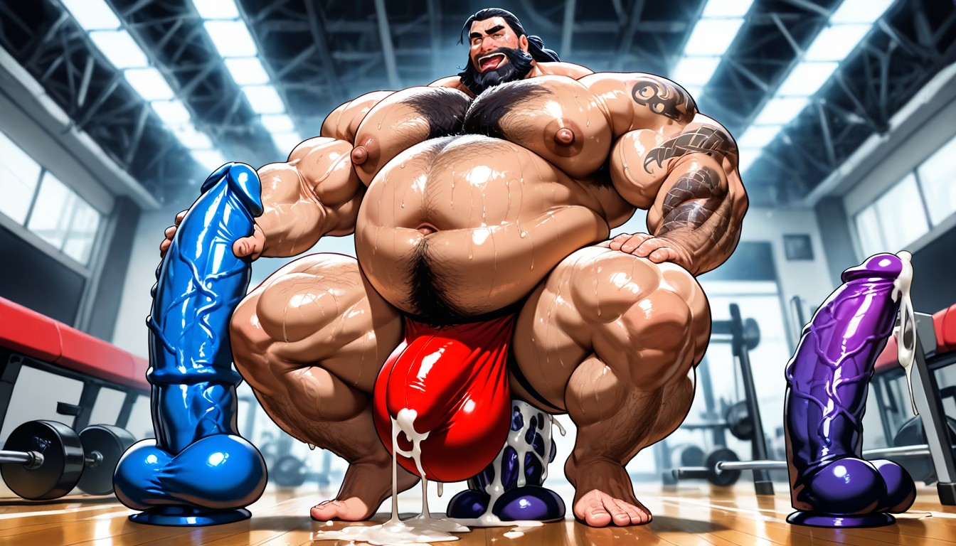Montada En Consolador, Ahegao, Extreme Hyper Hairy Pecs Porno gay IA