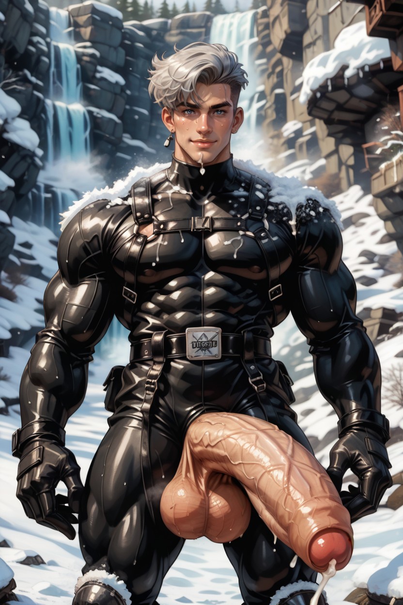 Huge Hands, Huge Pecs, Snowstorm AI Gay Porn