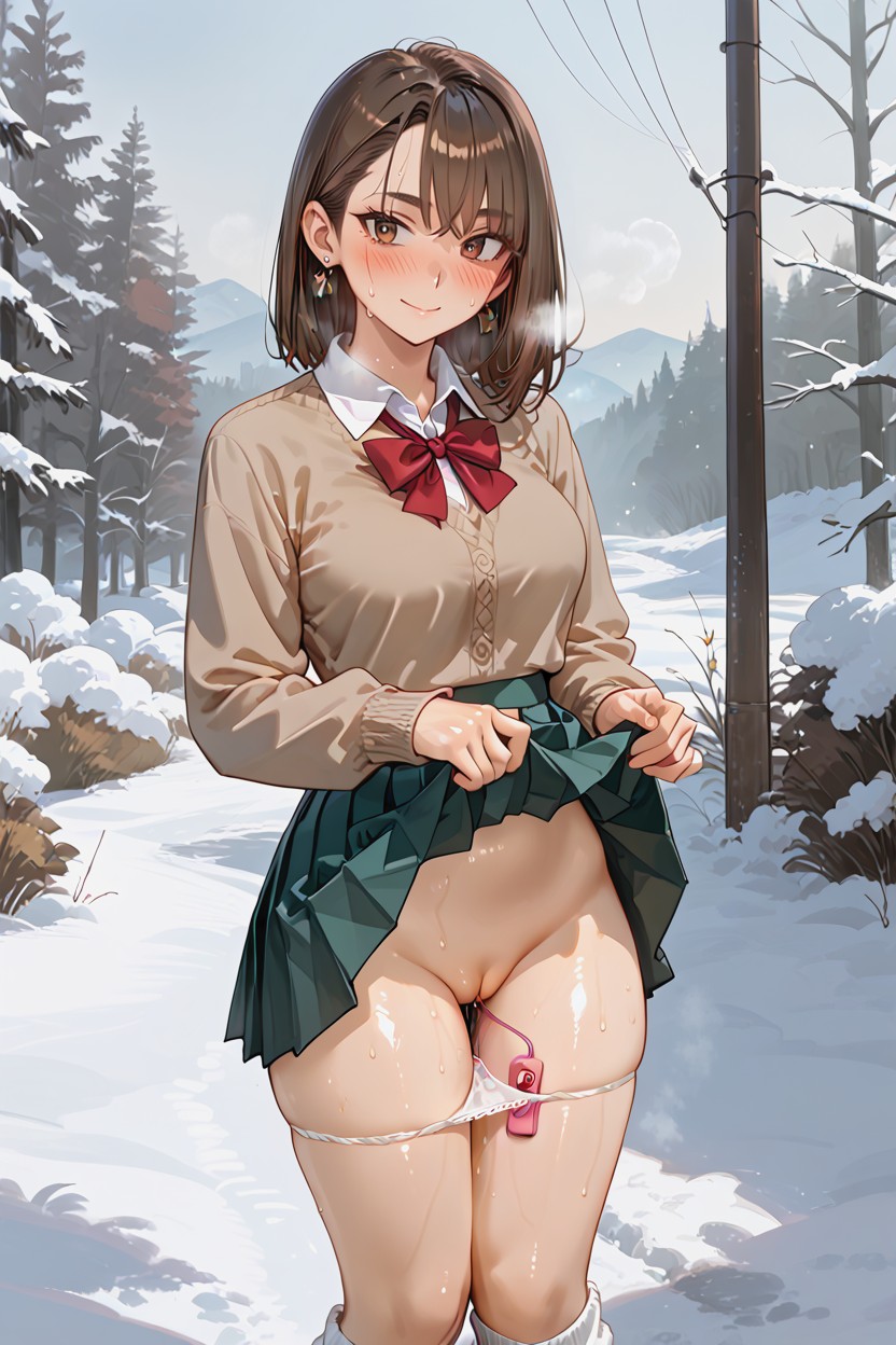 Natural Hair Volume, Pussy Juice, Levantando La Falda Hentai IA