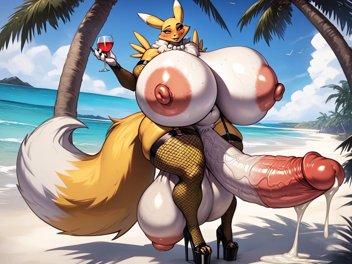 Colossal Breasts, Platform, Hyper Saggy Breasts Furry AI Porn