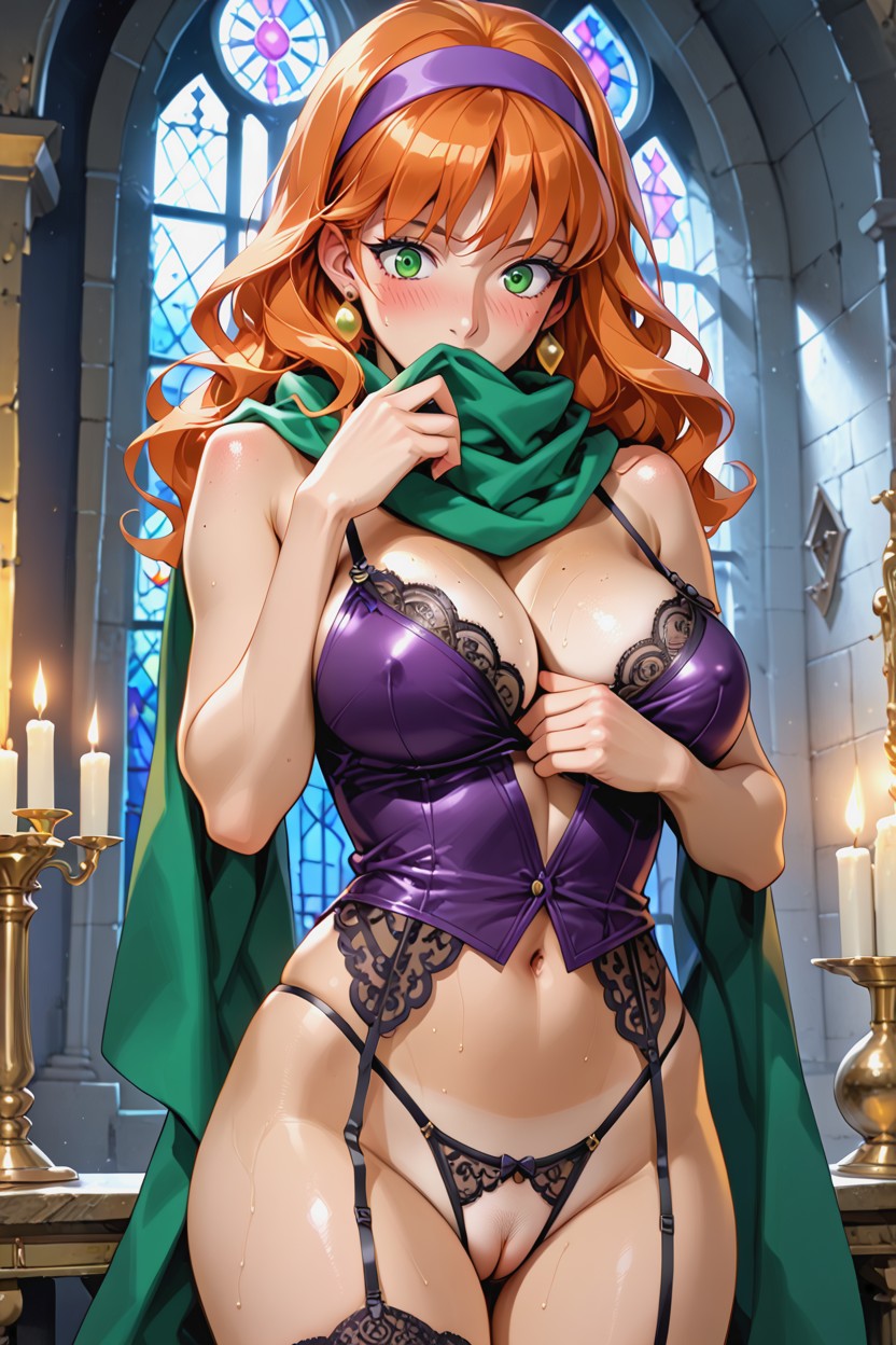 Gold Piercings, Haunted House, Night AI Porn