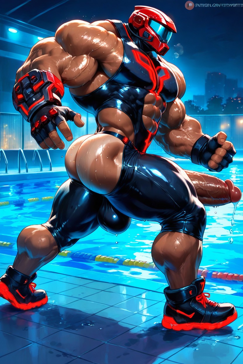 Sweating, Tanned Arms Skin, Body Fat AI Gay Porn