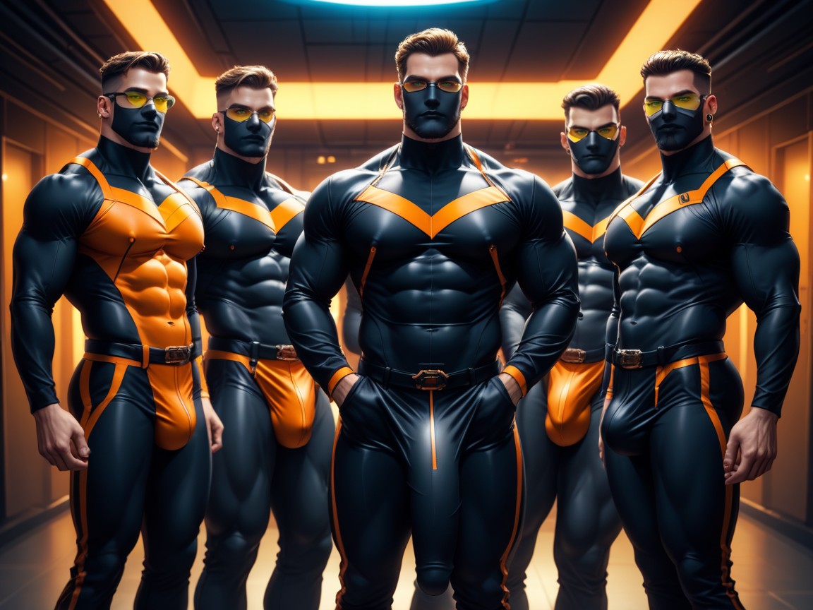 No Helmets, Full Thick Beard, Massive Engorged Cock Bulge Under Clothes AI Gay Porn