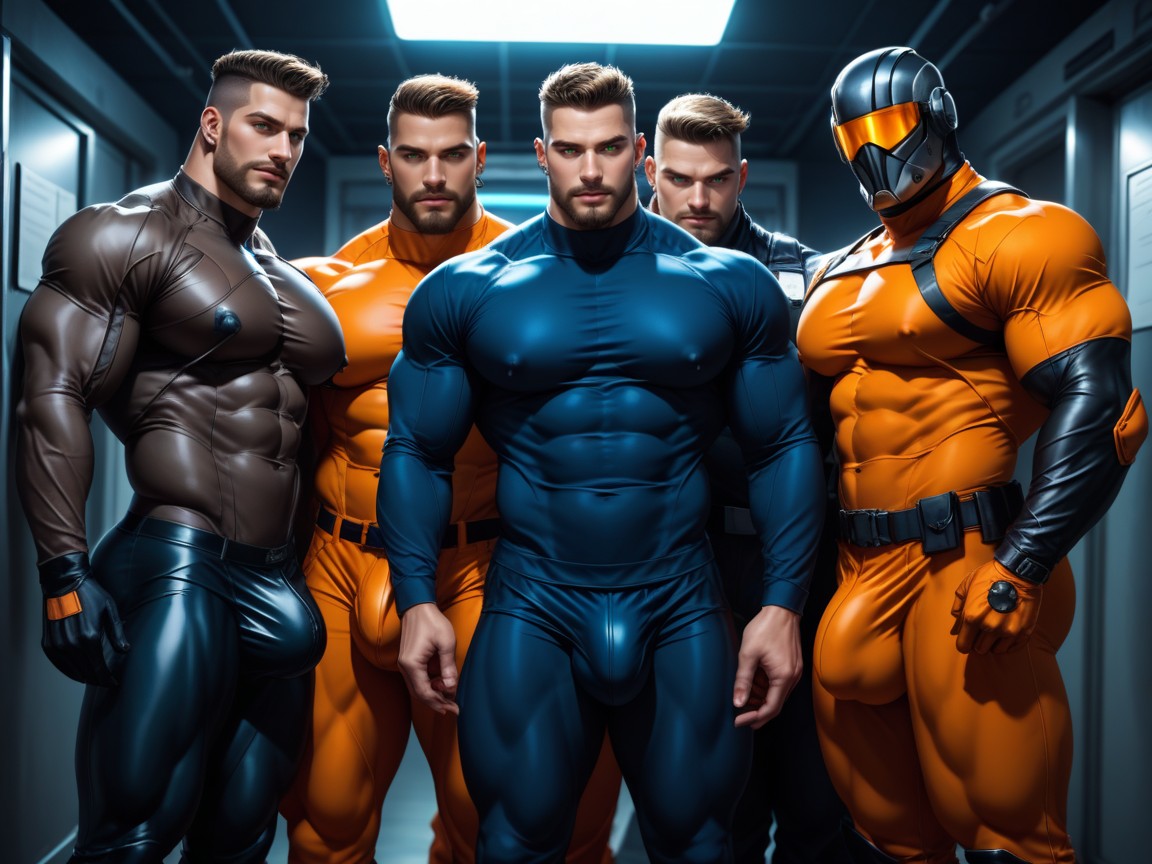Harem, Gay, Many Clones That Look Like Gordon Freeman From Half-life Game AI Gay Porn