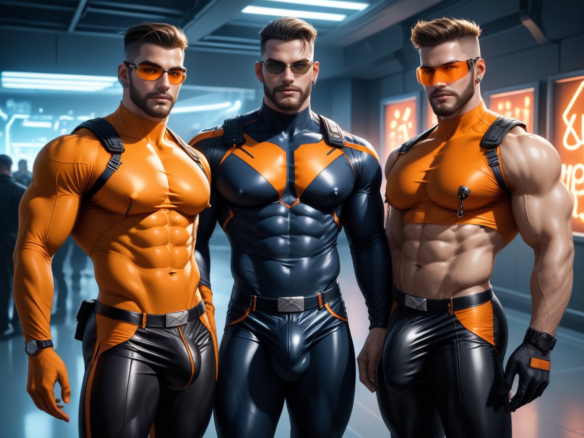 Horny, Bodysuit Is Extremely Form Fitting, Night AI Gay Porn