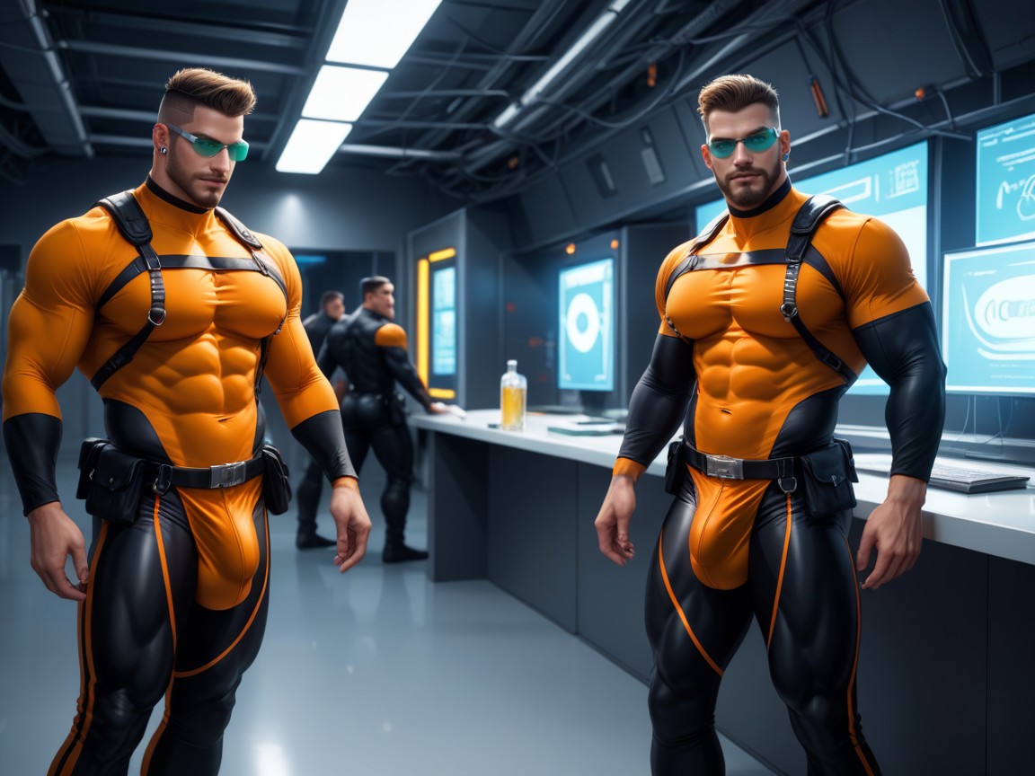 Horny, Holster On Thigh, Pierced Ears AI Gay Porn