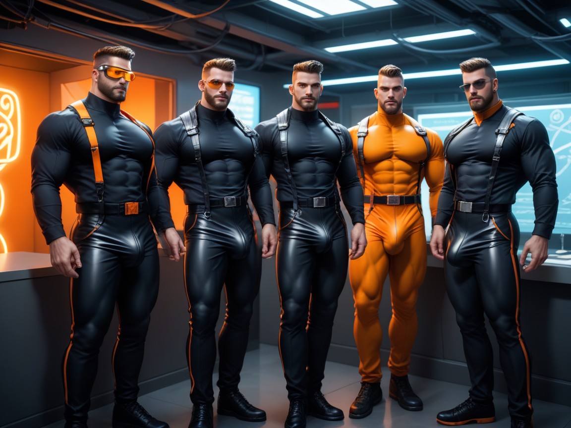 Cosplay, Wearing A Black With Orange Trim Bodysuit, Huge Veiny Bulge Porno gay IA