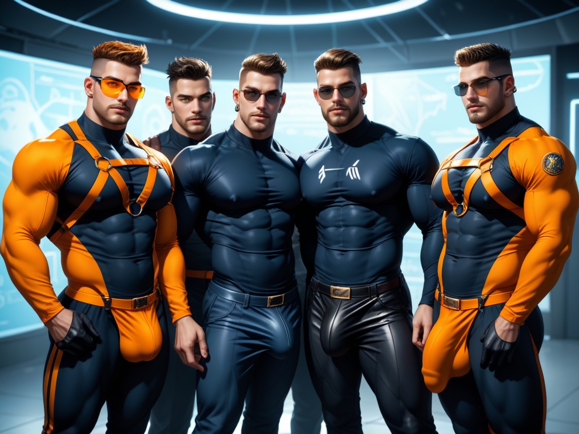Harem, All Clones Have Beards, Muscle Daddy Physique AI Gay Porn