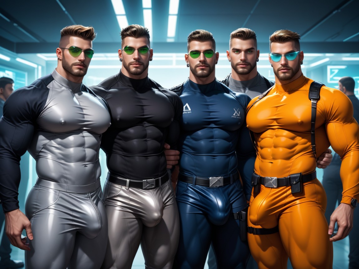 Massive Engorged Cock Bulge Under Clothes, Gay, Huge Veiny Bulge AI Gay Porn