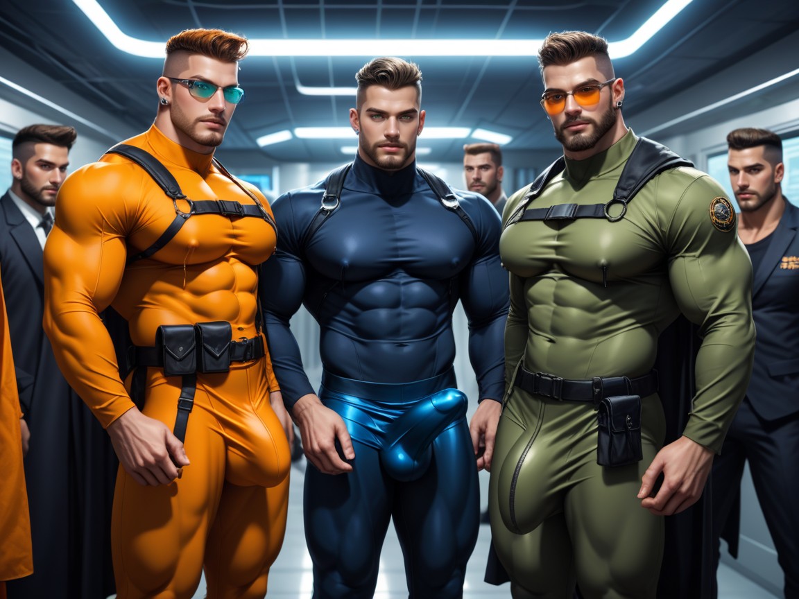 Gay, Sleek Form-fitting Clothing, Night AI Gay Porn