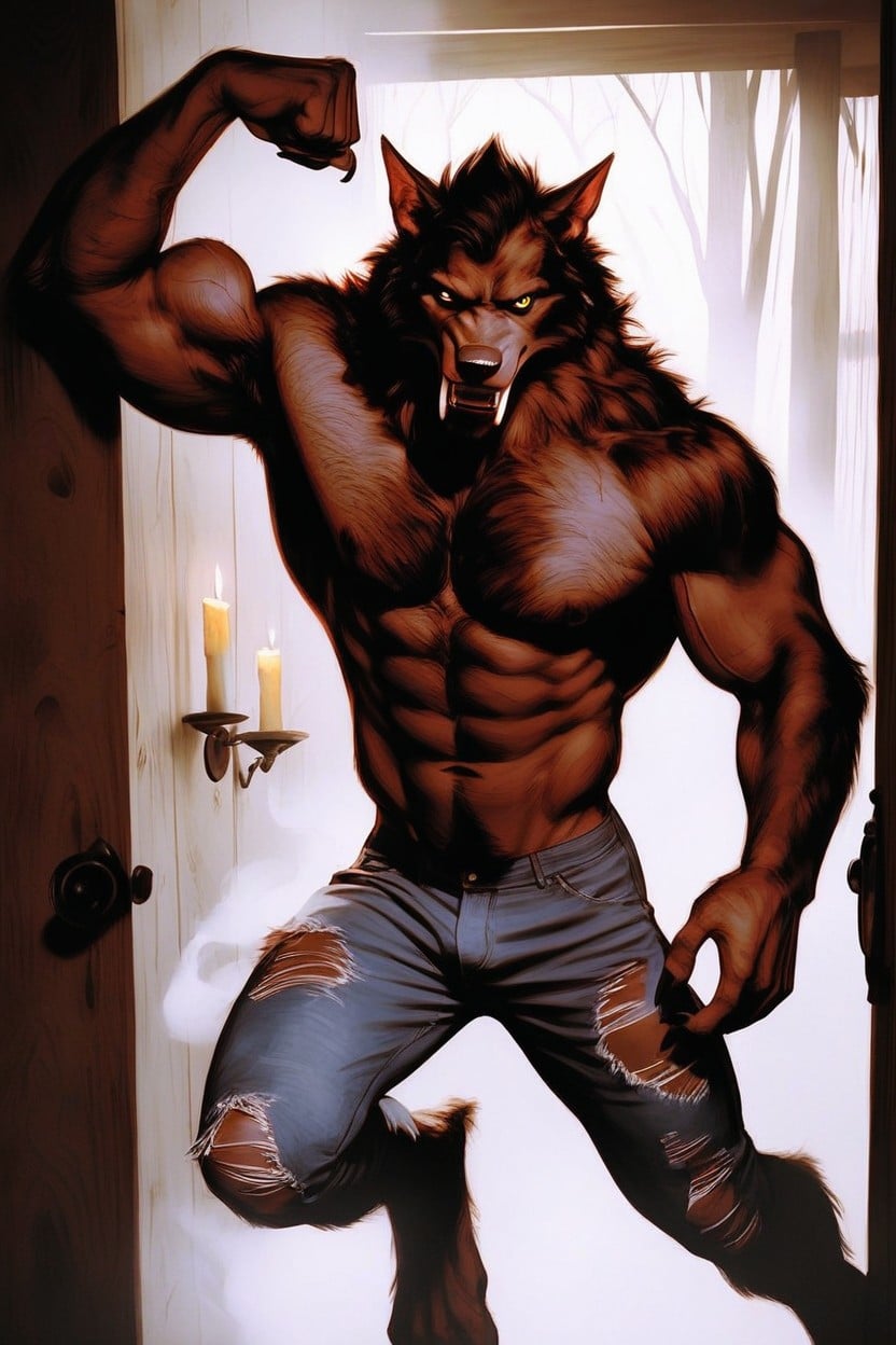 Wide-shot, Detailed Skin Texture, Desaturated Cool Tones Porno gay IA