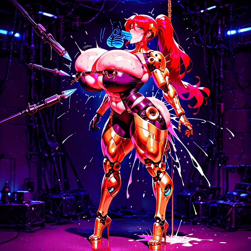 Hanged Above Machine, Toned Belly, 1 Persona Hentai IA