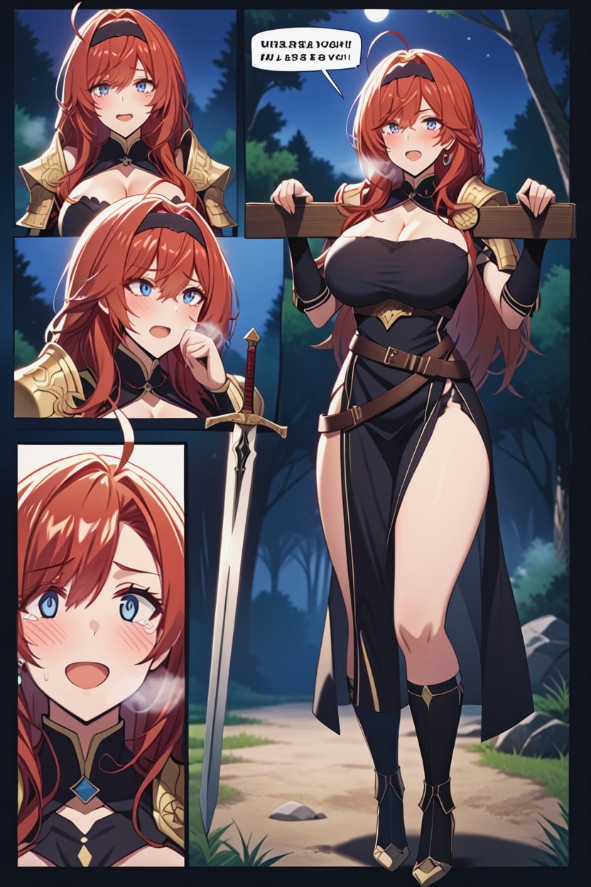 Arm Gloves, On The Grass, Black Hairband Hentai AI Porn