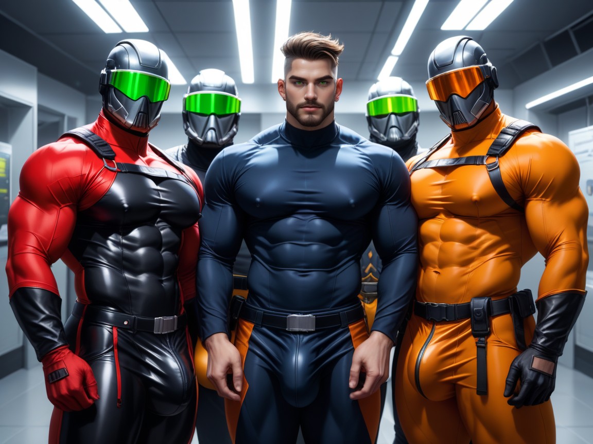 Sleek Visor Glasses, Horny, Many Clones That Look Like Gordon Freeman From Half-life Game AI Gay Porn