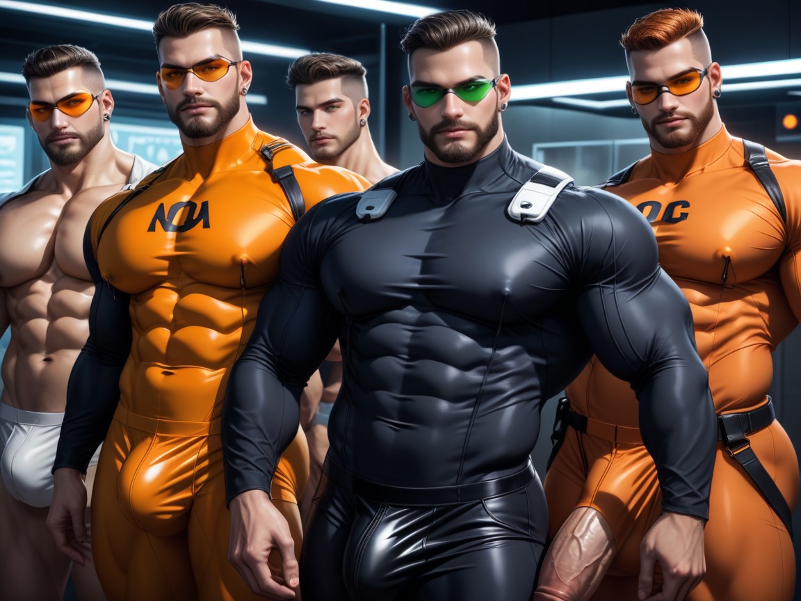 Cosplay, Night, Sleek Visor Glasses AI Gay Porn