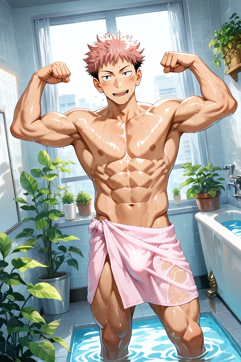 Fit Body, Flexing, Front View AI Gay Porn
