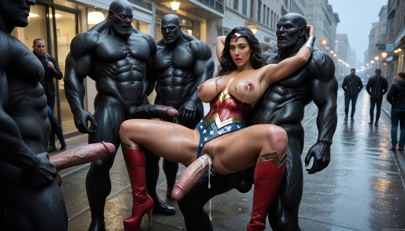 Black Monster Fucking Wonder Woman, Huge Monster Cock, Sweaty AI Porn