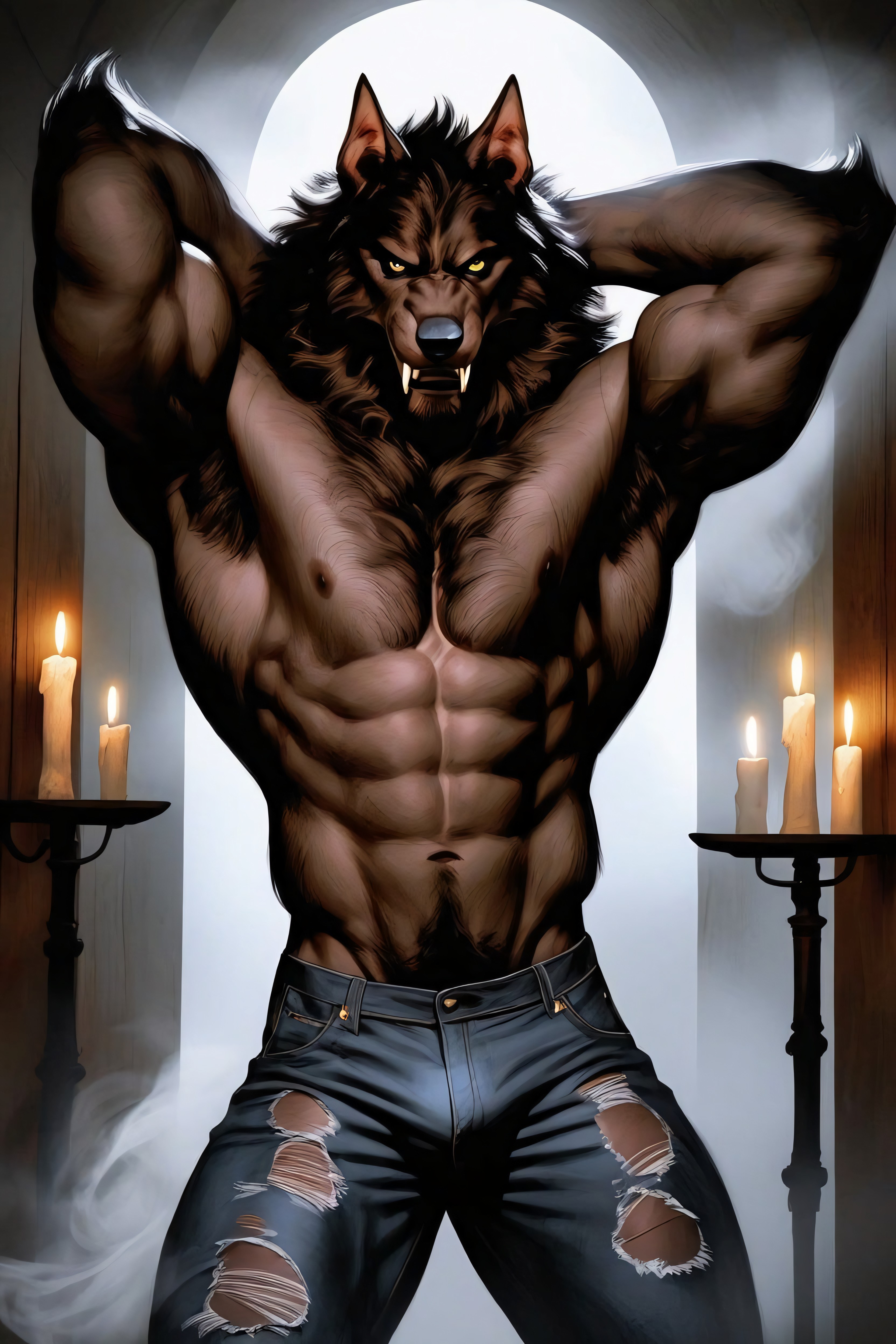 Highly Detailed, Wide-shot, Muscular AI Gay Porn