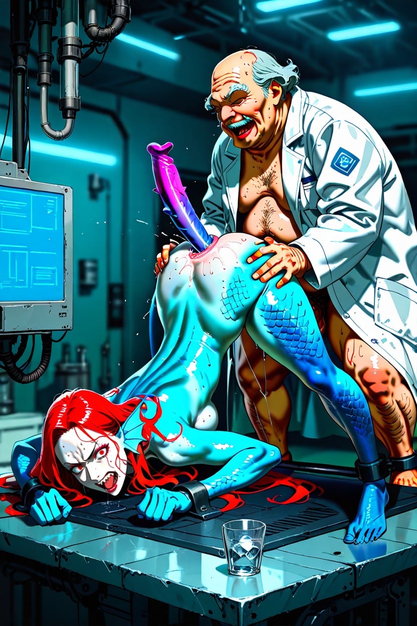 Arms Up, Sweaty Sex, Fish Female Hentai AI Porn