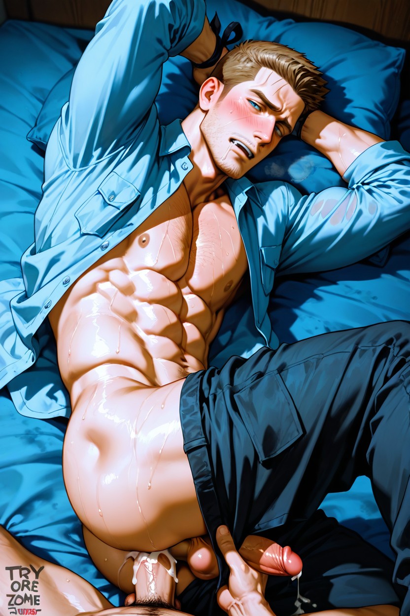 No Stubble, Bottom Is Drooling, Dominated By Top AI Gay Porn