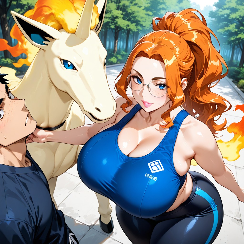 Sparkling Blue Eyes, Huge Tits, Bright Red Cheeks AI Gay Porn