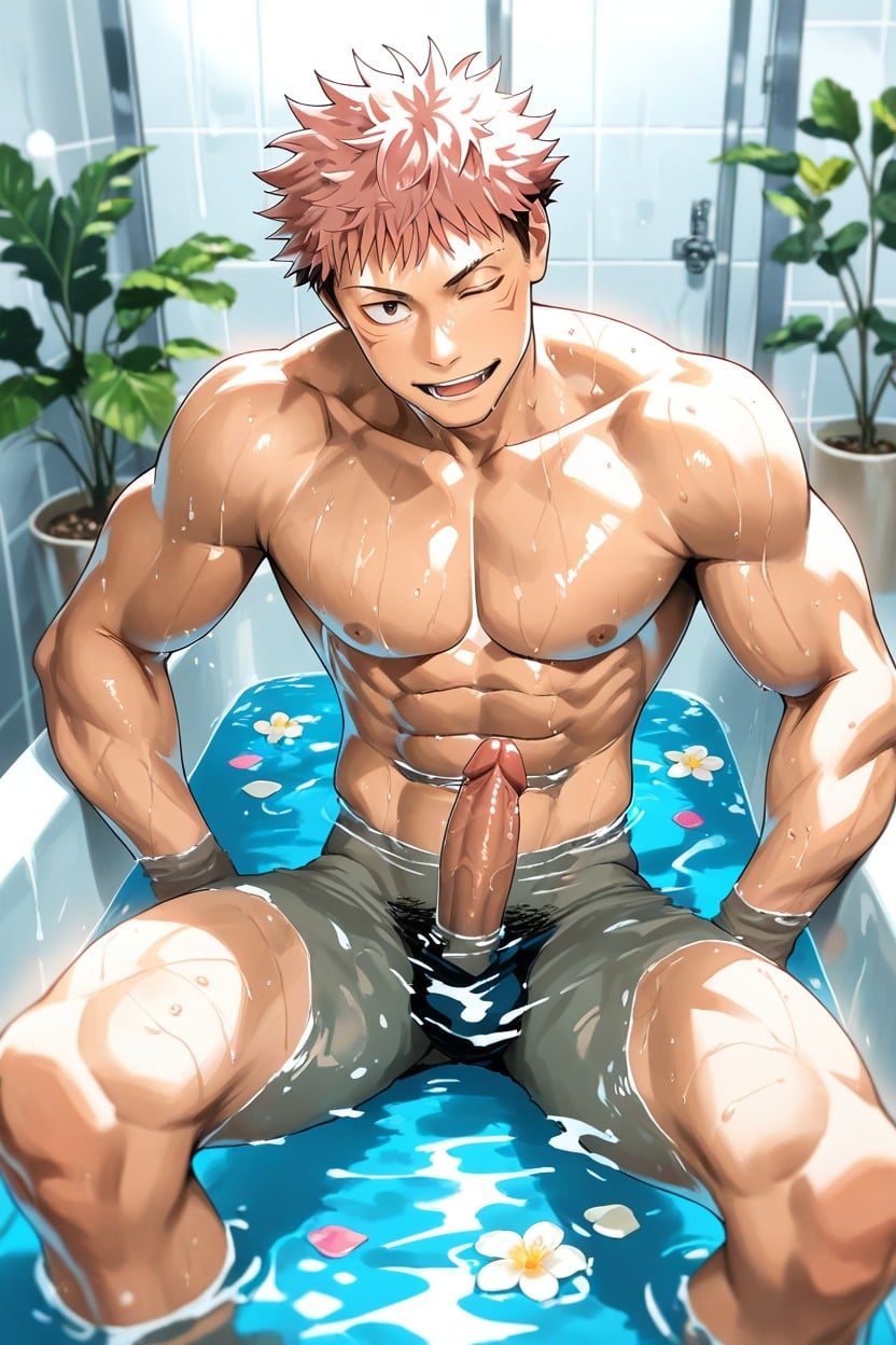Itadori Yuuji, Wink, Sweating AI Gay Porn