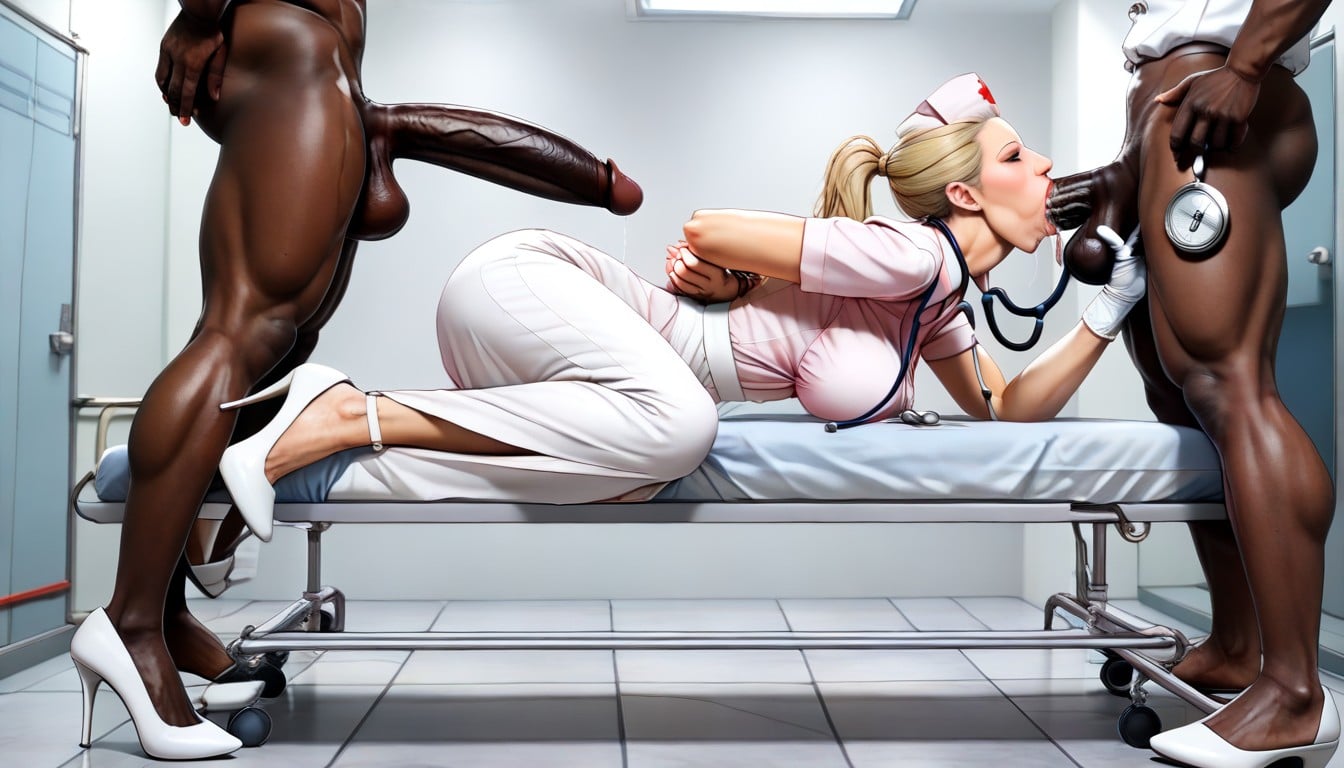 White Nursing Uniform, Motion Lines, Blonde Ponytail Porno IA
