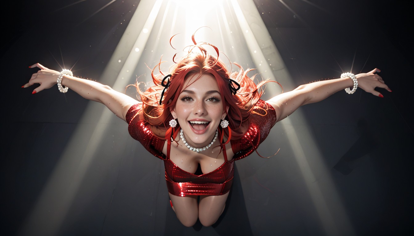 Godrays, Extreme Top Down View, Sequin Dress Hentai AI Porn