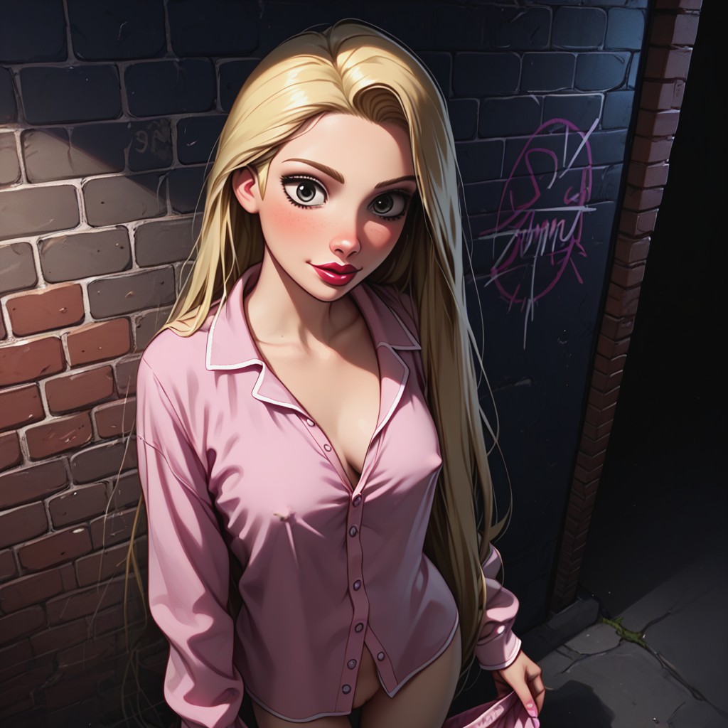 Standing, Loose Pajamas Top, Erect Nipples Hentai AI Porn