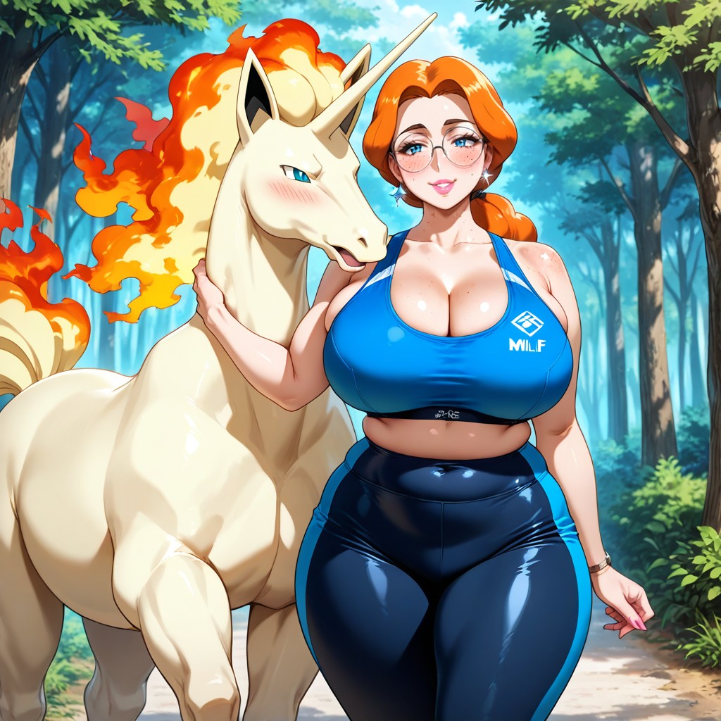Freckles Covering Face, Curvy Woman, Voluptuous Curves AI Gay Porn