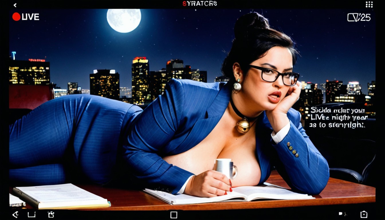 Female Presenter, Slightly Open Mouth, Long Black Hair Porno BBW IA