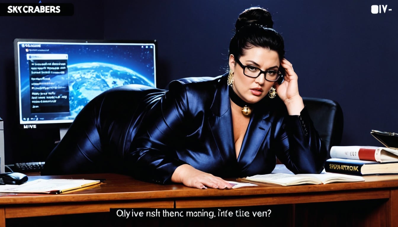 Slightly Open Mouth, Slightly Obese, Laying BBW AI Porn
