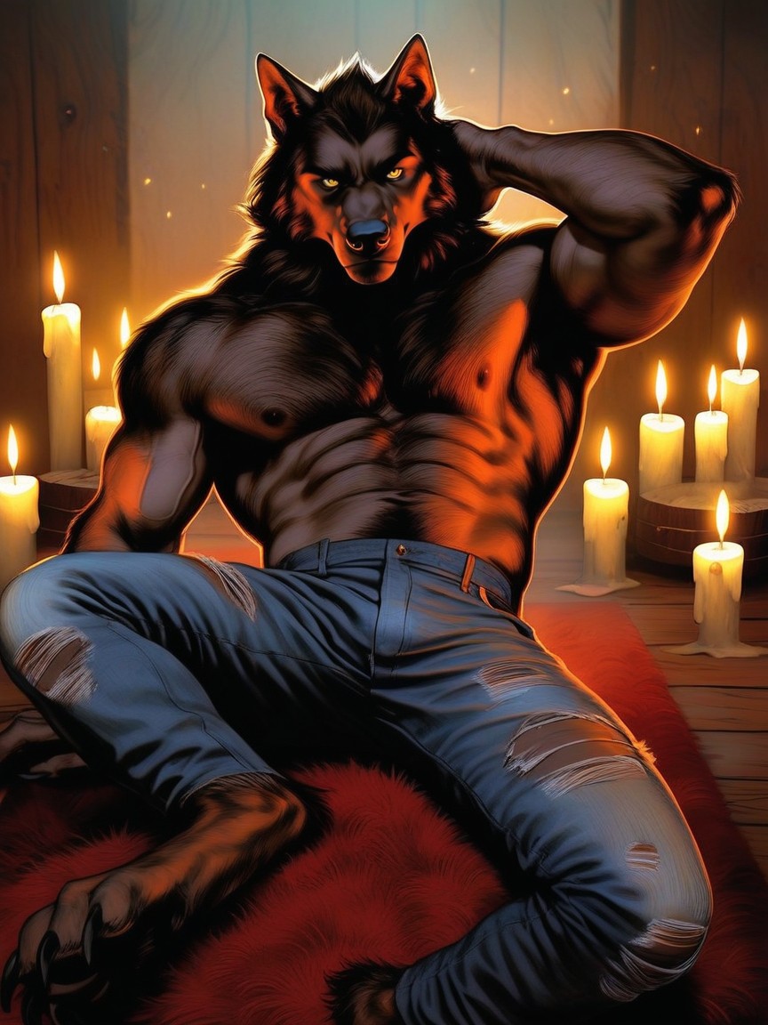 K Resolution, Highly Realistic Werewolf, Werewolf Legs AI Gay Porn