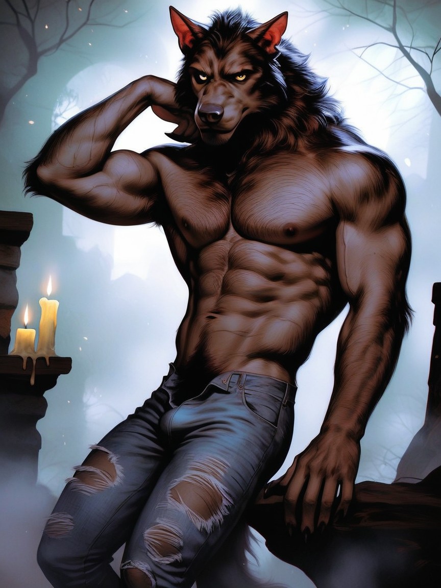 Elongated Tall Body, 18+, Big Furry Treasure Trail AI Gay Porn