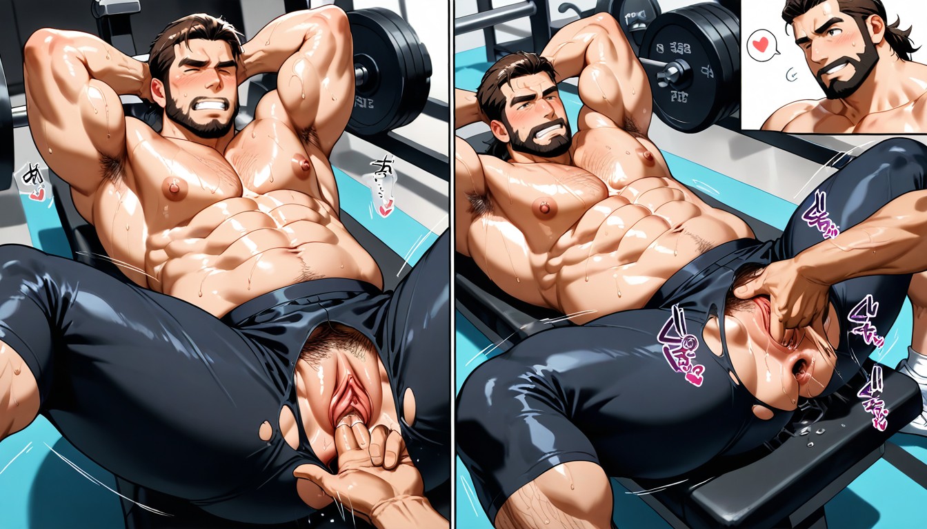 Cunt, Muscular, Exercise AI Gay Porn