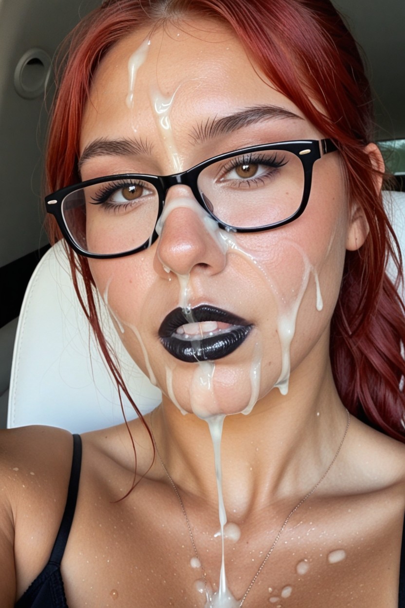 Cum Side From Mouth, Cum On Face, Hyper Excessive Thick Wet Cum On Hair Porno IA