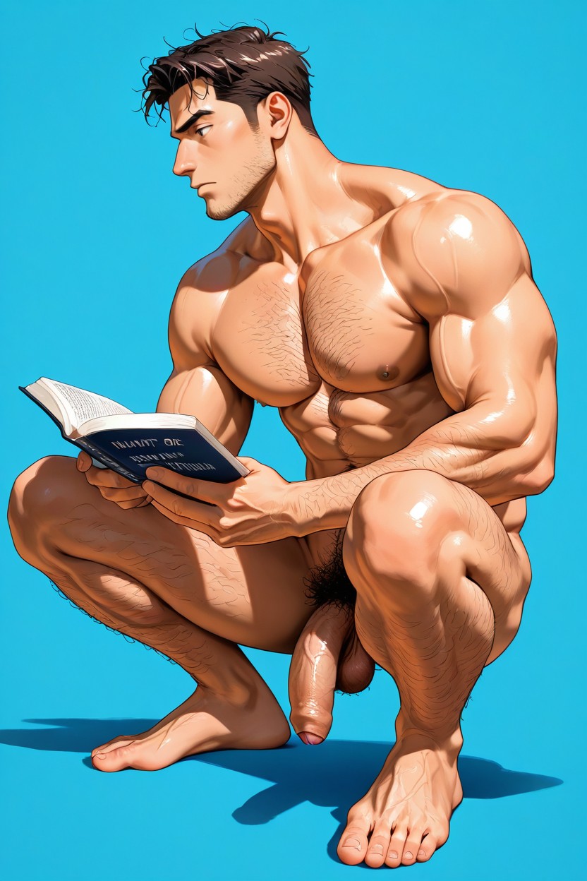Hairy Derierre, Pubic Hair, Detailed Face AI Gay Porn