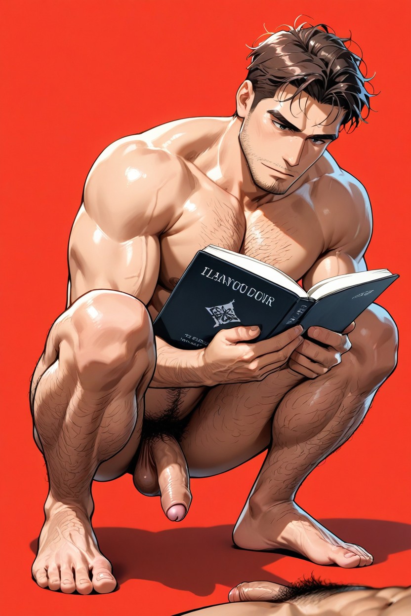 Pubic Hair, Hairy Crotch, Muscular AI Gay Porn