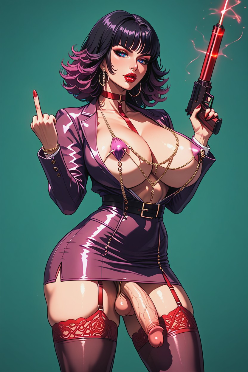 Green Background, Heart In Eyes, Red Lip Stick AI Porn