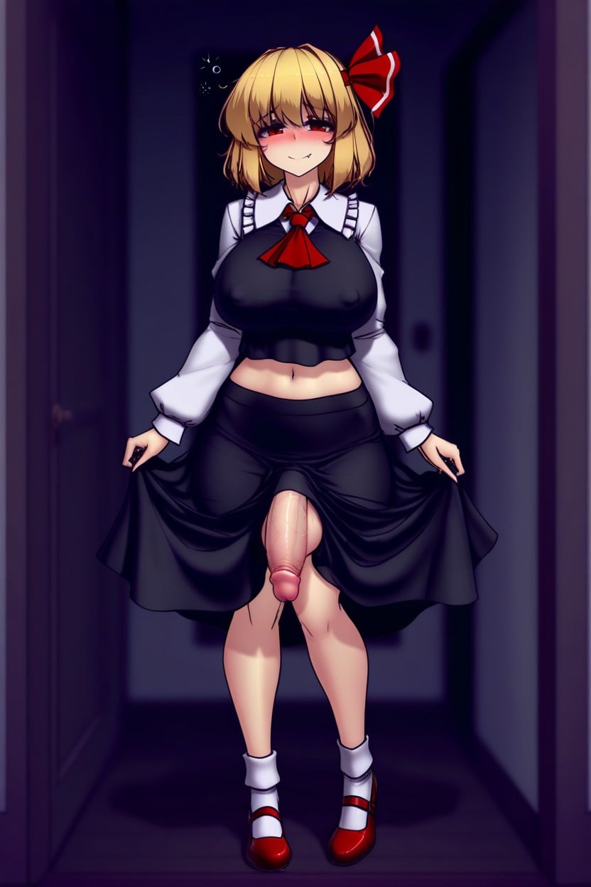 Large Breast, Black Skirt, Futanari Hentai AI Porn