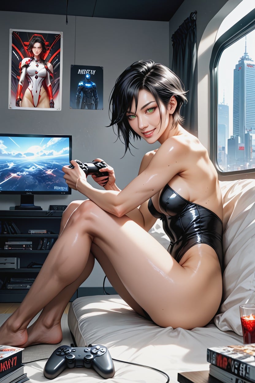 Highly Detailed, Tomboy, Bright Eyes Hentai AI Porn
