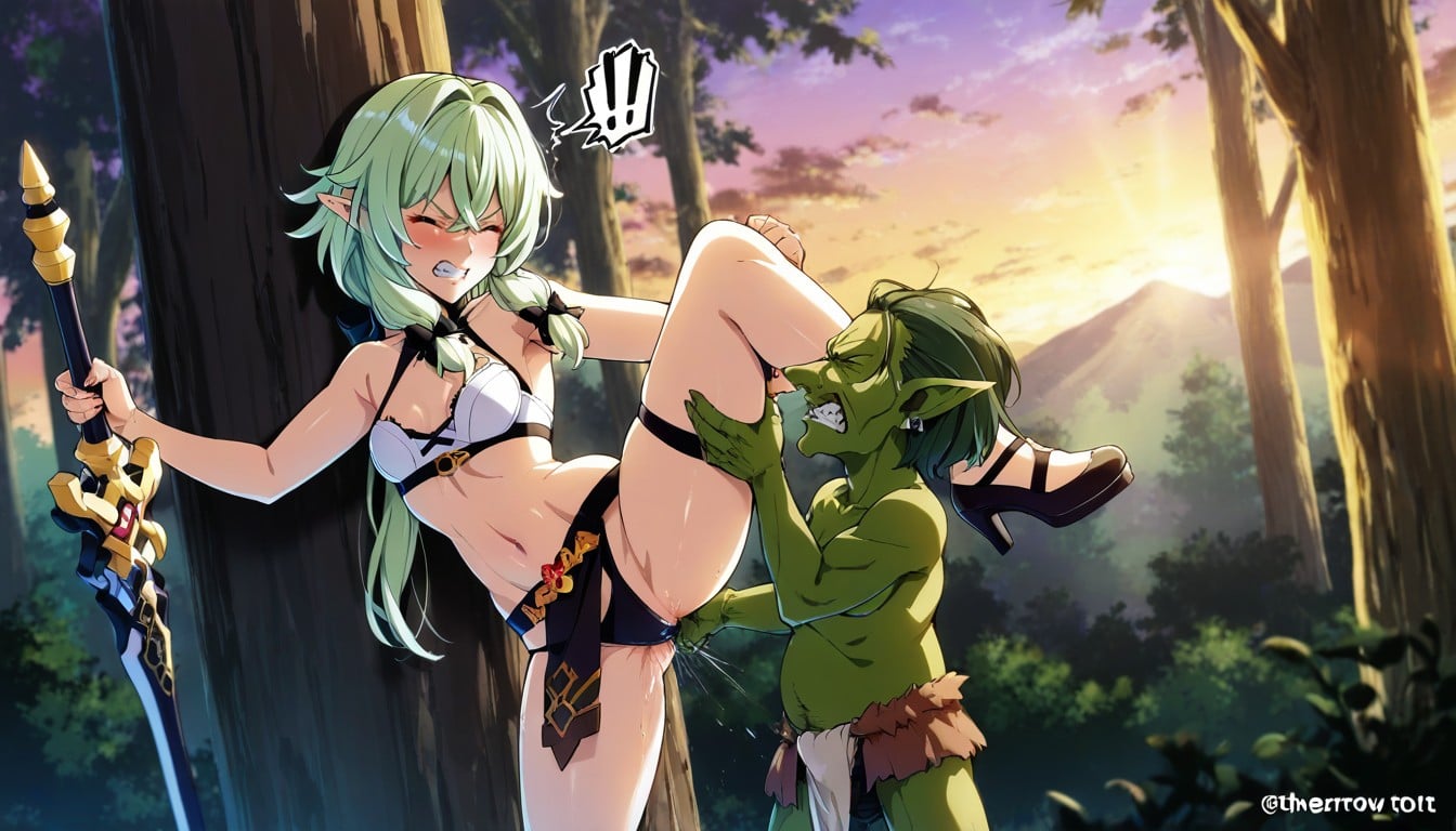 25+, The Goblin Tackles The Female, Goblin In Loincloth Hentai AI Porn