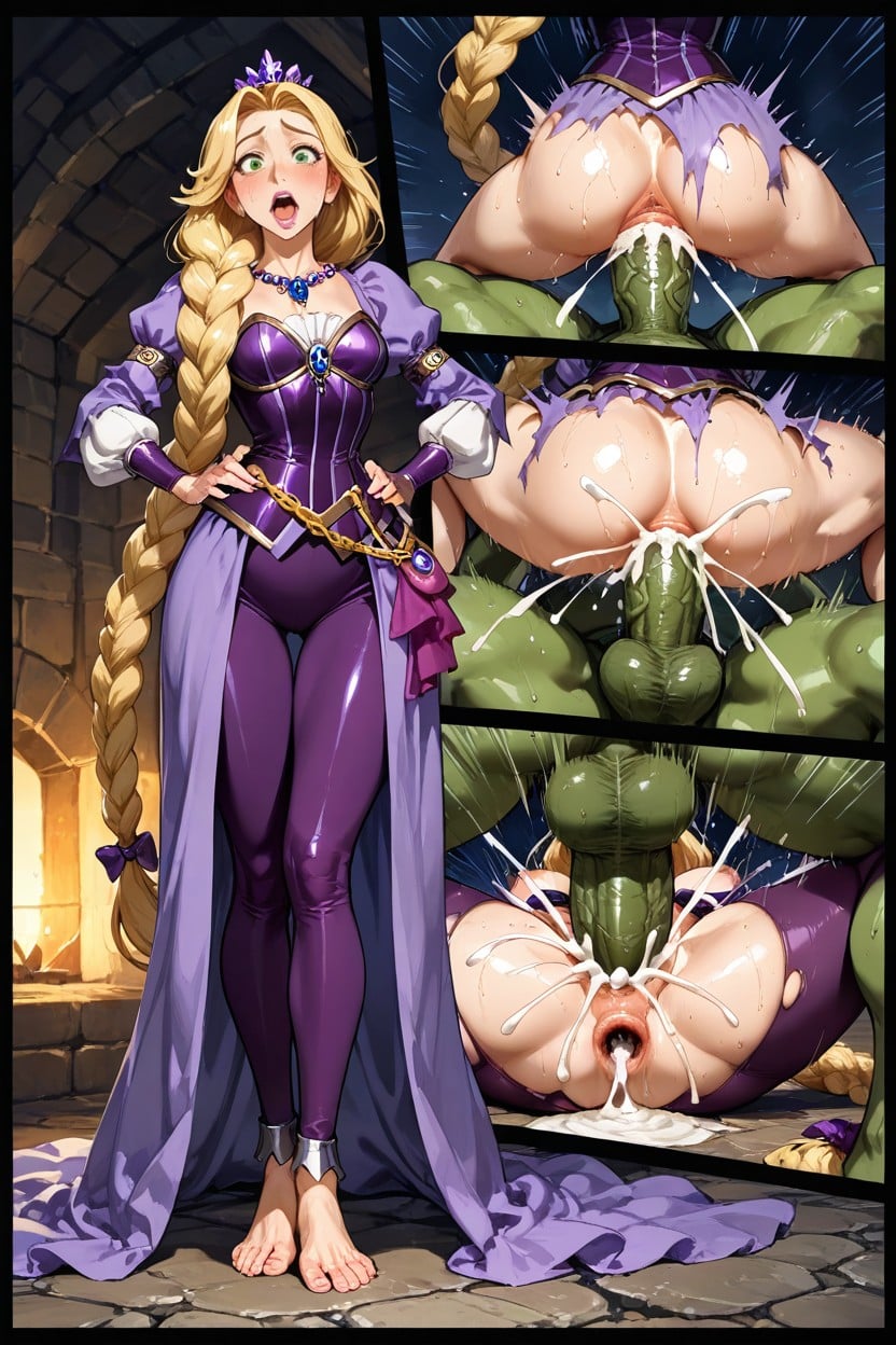 Rapunzel From Tangled, Bare Feet, Double Penetration Hentai AI Porn