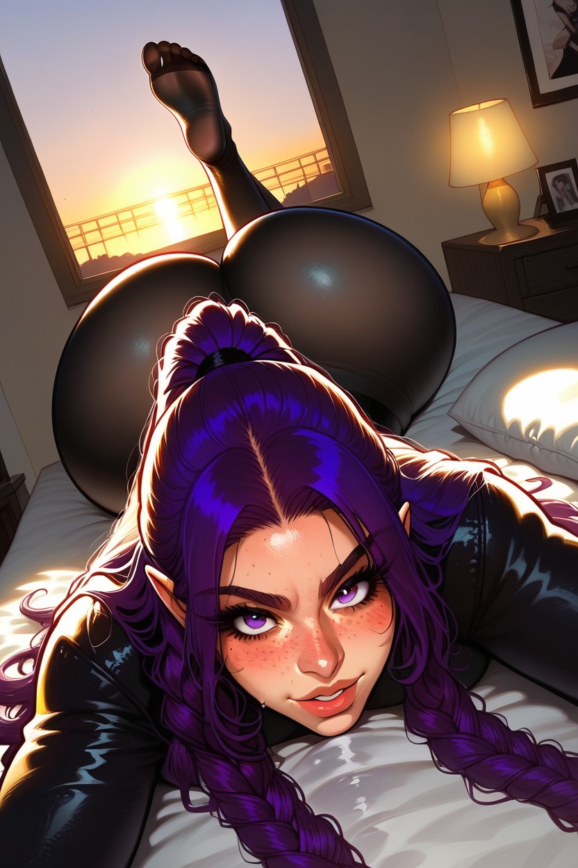 Very Long Hair, Rounded Ass, Soft Light Hentai AI Porn